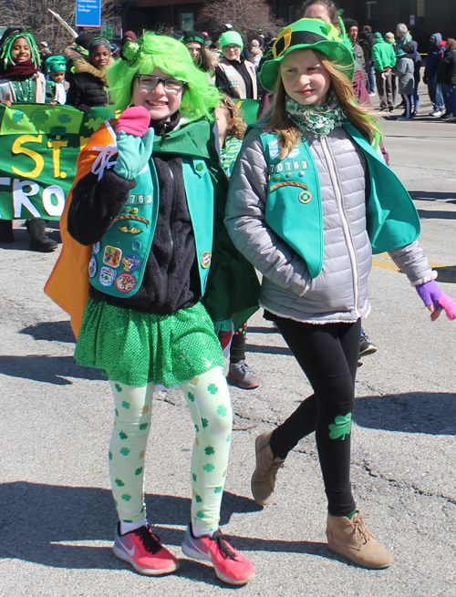 Girl Scouts in St Patrick's Day Parade